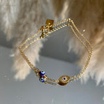 Load image into Gallery viewer, Bracelet œil grec &quot;Fleur strass&quot;
