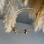 Load image into Gallery viewer, Bracelet œil grec &quot;Lune strass&quot;
