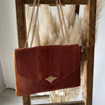 Load image into Gallery viewer, Pochette croco &quot;Fermoir Abeille&quot;
