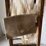 Load image into Gallery viewer, Pochette croco &quot;Fermoir Abeille&quot;
